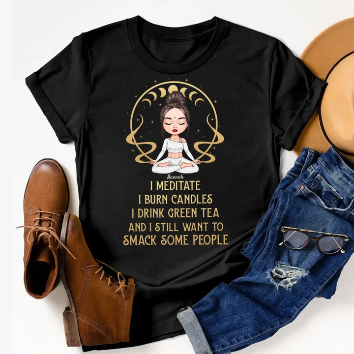 Personalized Custom T-shirt - Birthday Gift For Yoga Lover - I Meditate