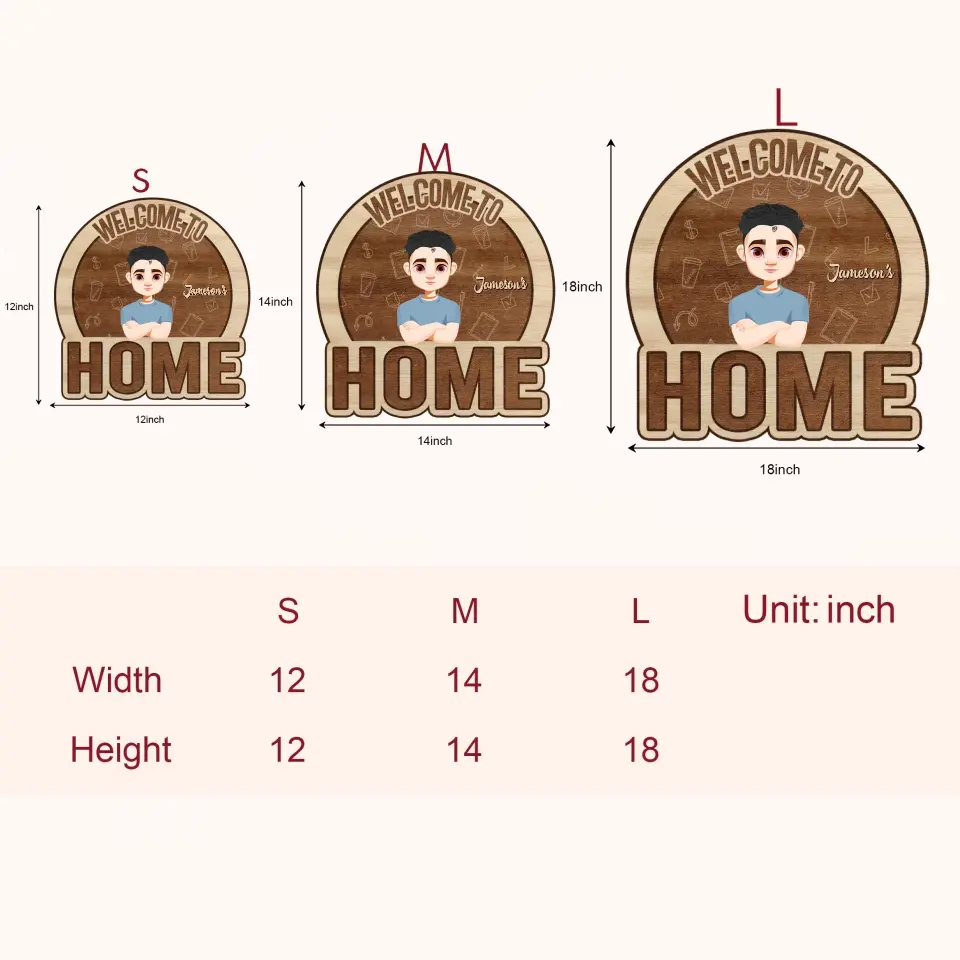 Personalized Custom Door Sign - Welcoming Gift For Mom, Dad, Family Member - Welcome To Our Home