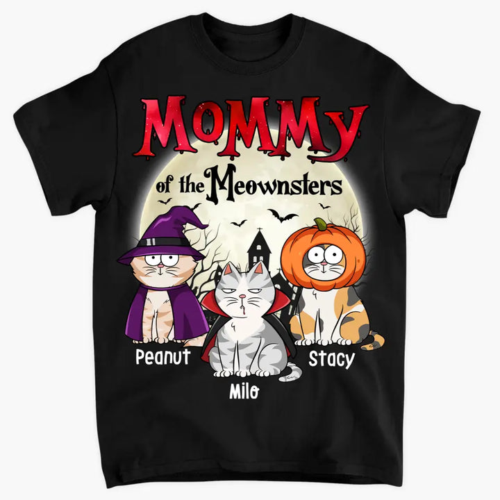 Personalized Custom T-shirt - Halloween Gift For Cat Mom, Cat Lover - Mommy Of The Meownster