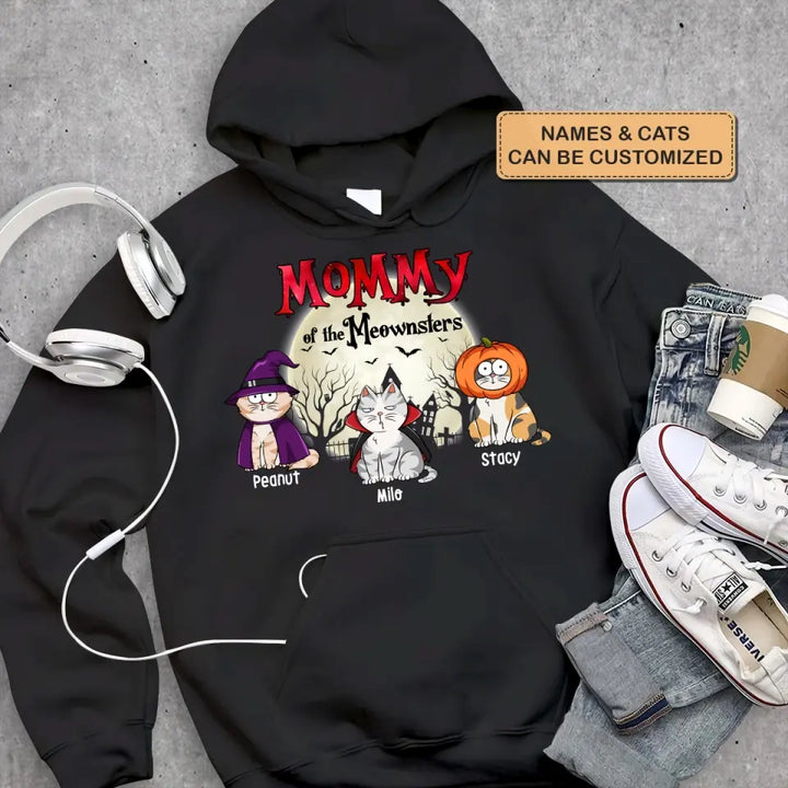 Personalized Custom T-shirt - Halloween Gift For Cat Mom, Cat Lover - Mommy Of The Meownster
