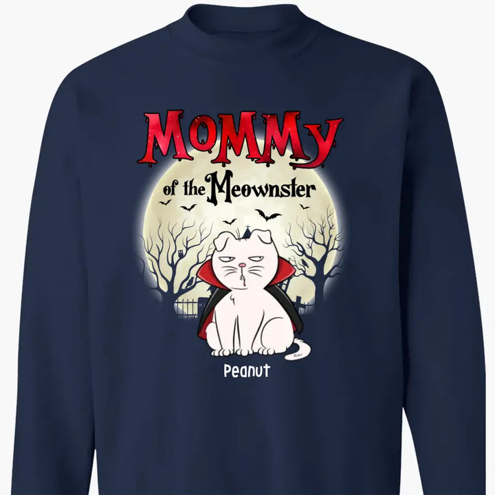 Personalized Custom T-shirt - Halloween Gift For Cat Mom, Cat Lover - Mommy Of The Meownster