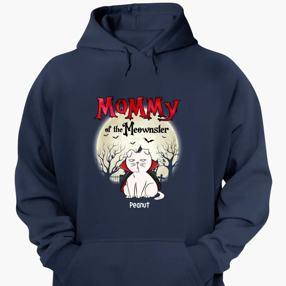 Personalized Custom T-shirt - Halloween Gift For Cat Mom, Cat Lover - Mommy Of The Meownster