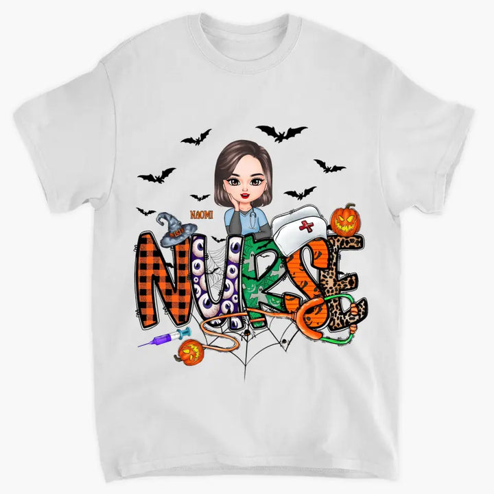 Personalized Custom T-shirt - Halloween, Appreciation Gift For Nurse, Doctor - Halloween Nurse