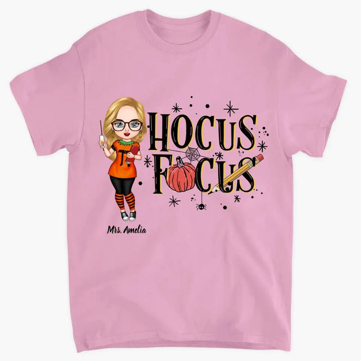 Personalized Custom T-shirt - Halloween Gift For Teacher - Hocus Focus