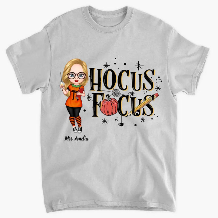 Personalized Custom T-shirt - Halloween Gift For Teacher - Hocus Focus
