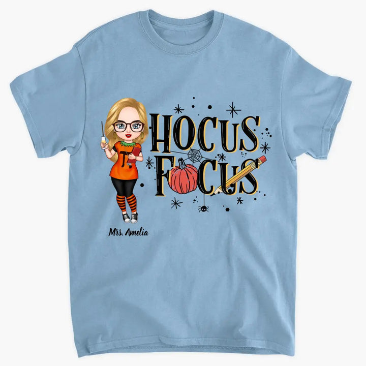 Personalized Custom T-shirt - Halloween Gift For Teacher - Hocus Focus