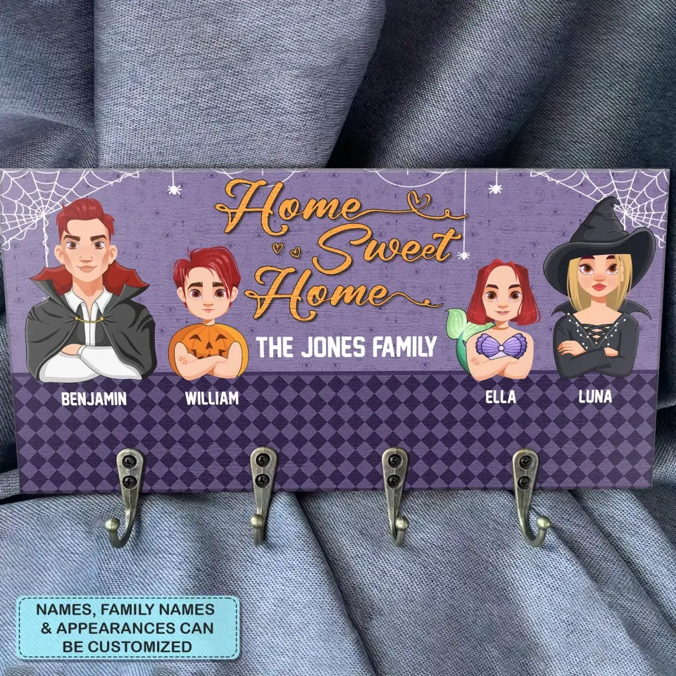Personalized Custom Key Holder - Halloween Gift For Family, Couple - Home Sweet Home