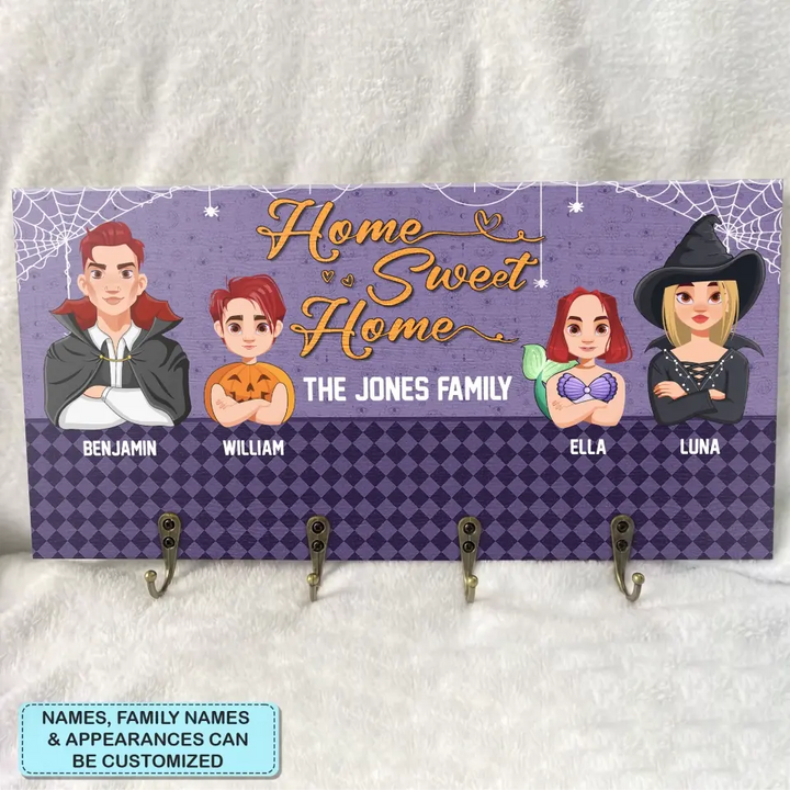 Personalized Custom Key Holder - Halloween Gift For Family, Couple - Home Sweet Home
