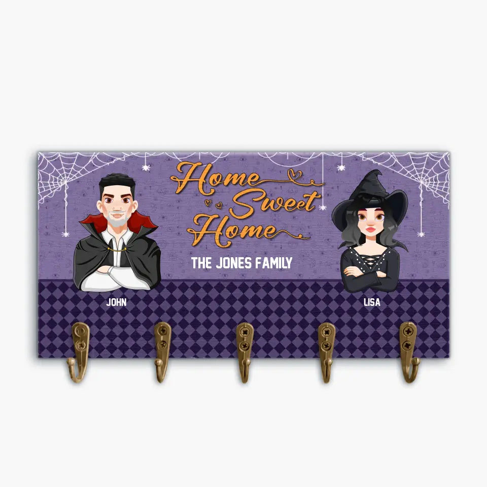 Personalized Custom Key Holder - Halloween Gift For Family, Couple - Home Sweet Home