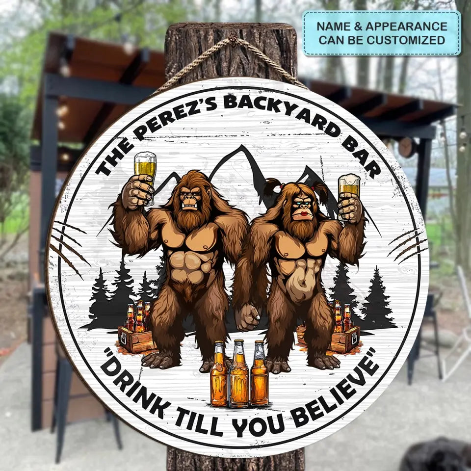 Personalized Custom Door Sign - Home Decor, Anniversary Gift For Couple - Drink Till You Believe