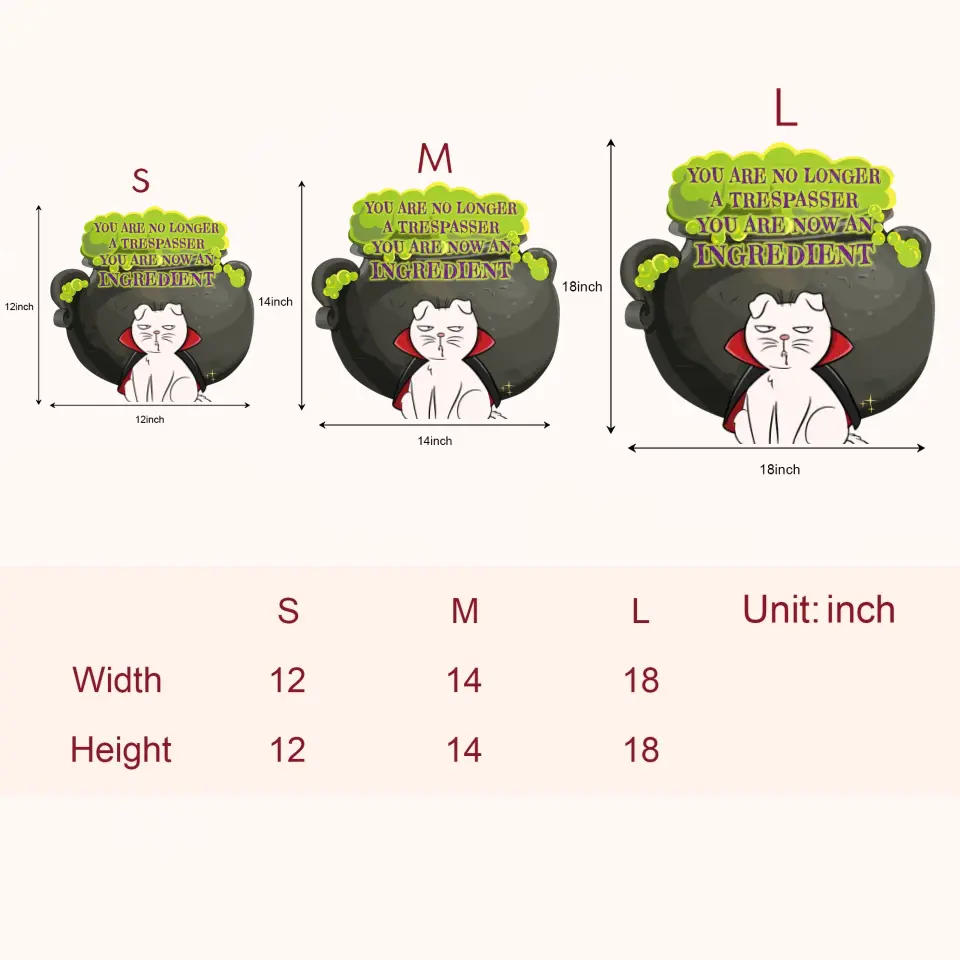 Personalized Custom Door Sign - Halloween Gift For Cat Mom, Cat Dad, Cat Lover, Cat Owner - You Are No Longer A Trespasser You Are Now An Ingredient