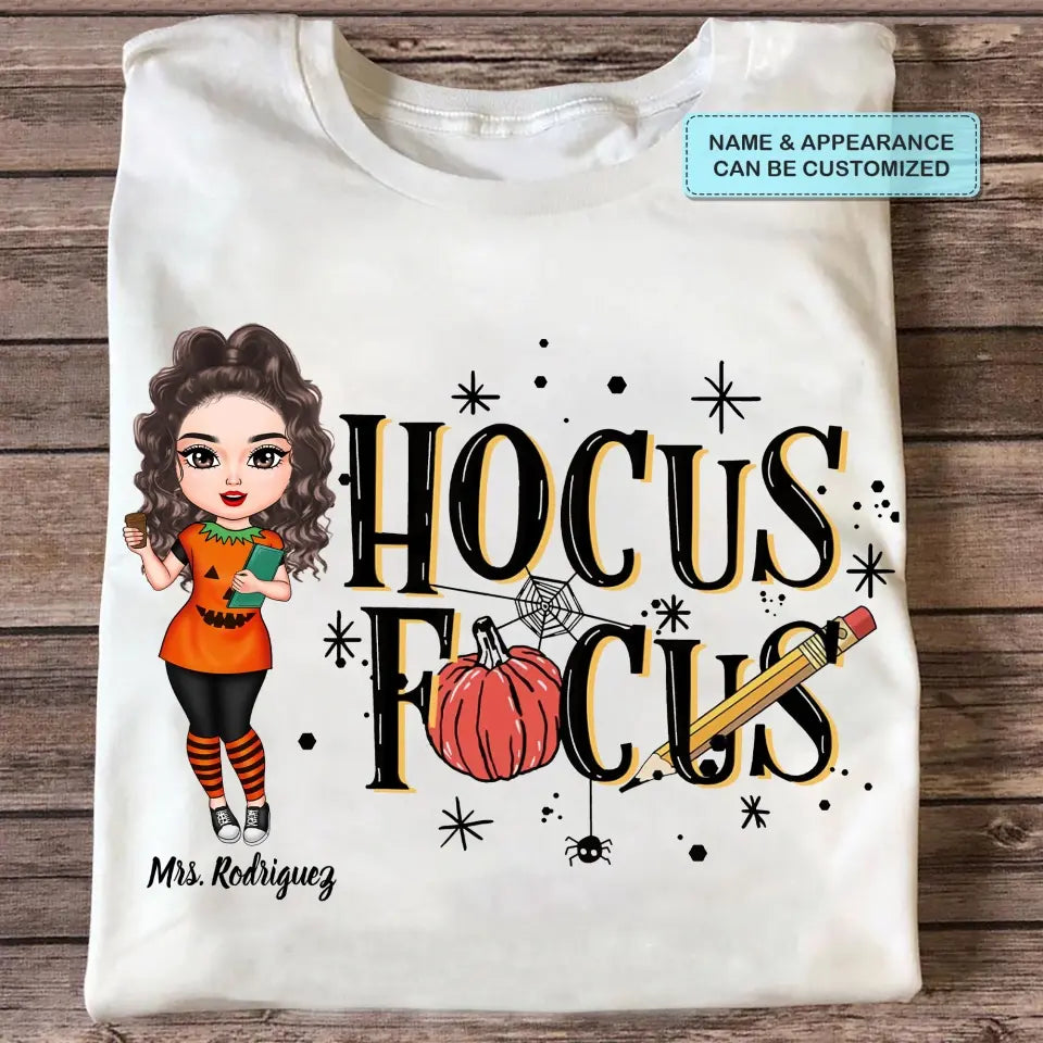 Personalized Custom T-shirt - Halloween Gift For Teacher - Hocus Focus