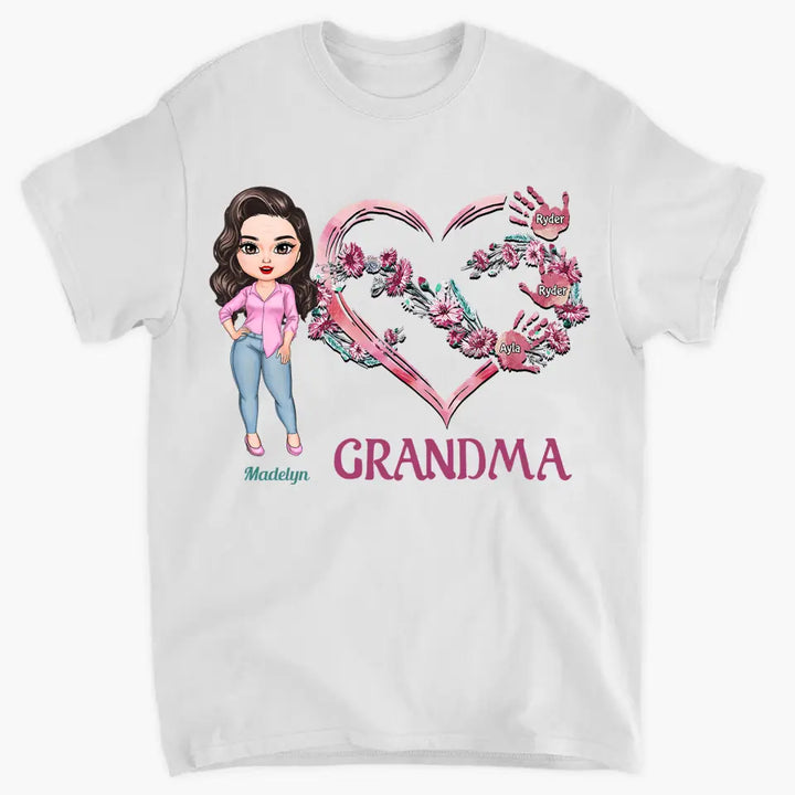 Personalized Custom T-shirt - Mother's Day Gift For Mom, Grandma - Grandma's Pink Heart