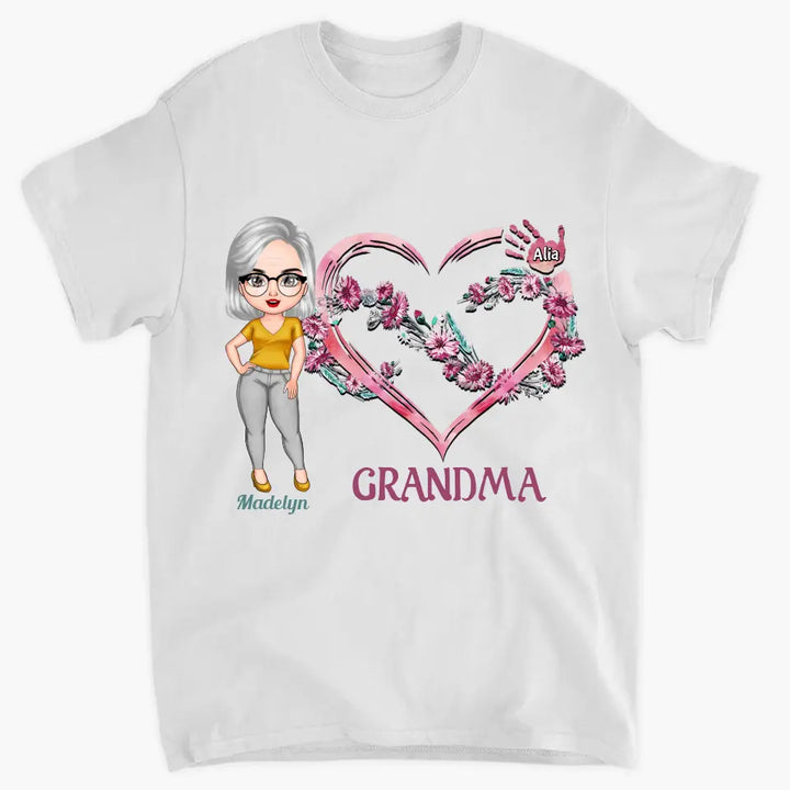 Personalized Custom T-shirt - Mother's Day Gift For Mom, Grandma - Grandma's Pink Heart