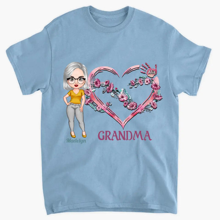 Personalized Custom T-shirt - Mother's Day Gift For Mom, Grandma - Grandma's Pink Heart