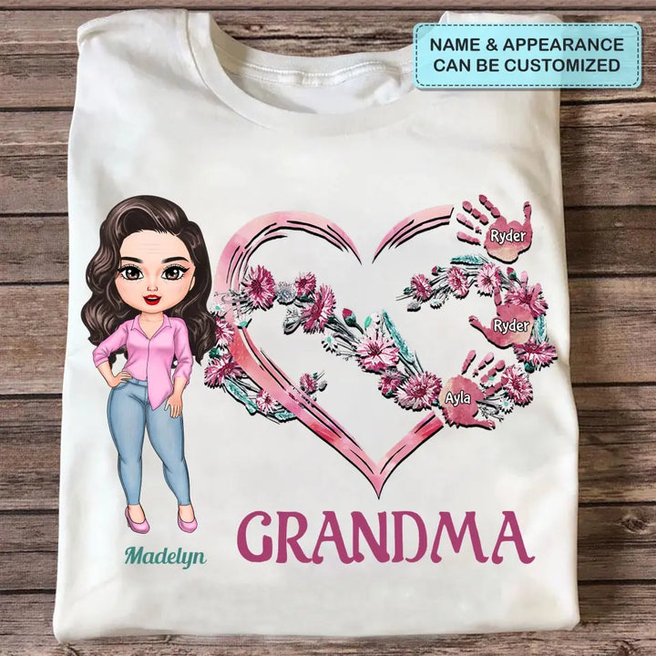 Personalized Custom T-shirt - Mother's Day Gift For Mom, Grandma - Grandma's Pink Heart