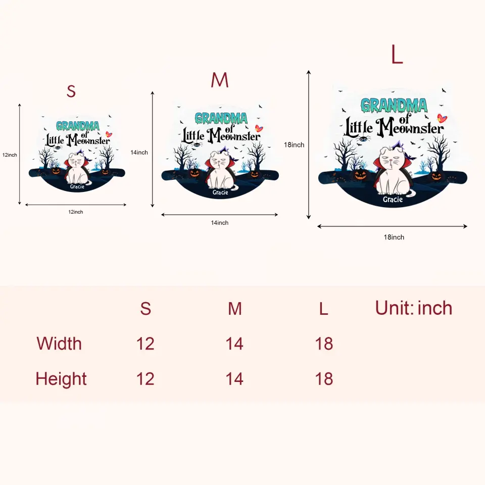 Personalized Custom Door Sign - Halloween Gift For Cat Lover, Cat Mom, Cat Dad, Cat Parents - Grandma Of Little Meownsters