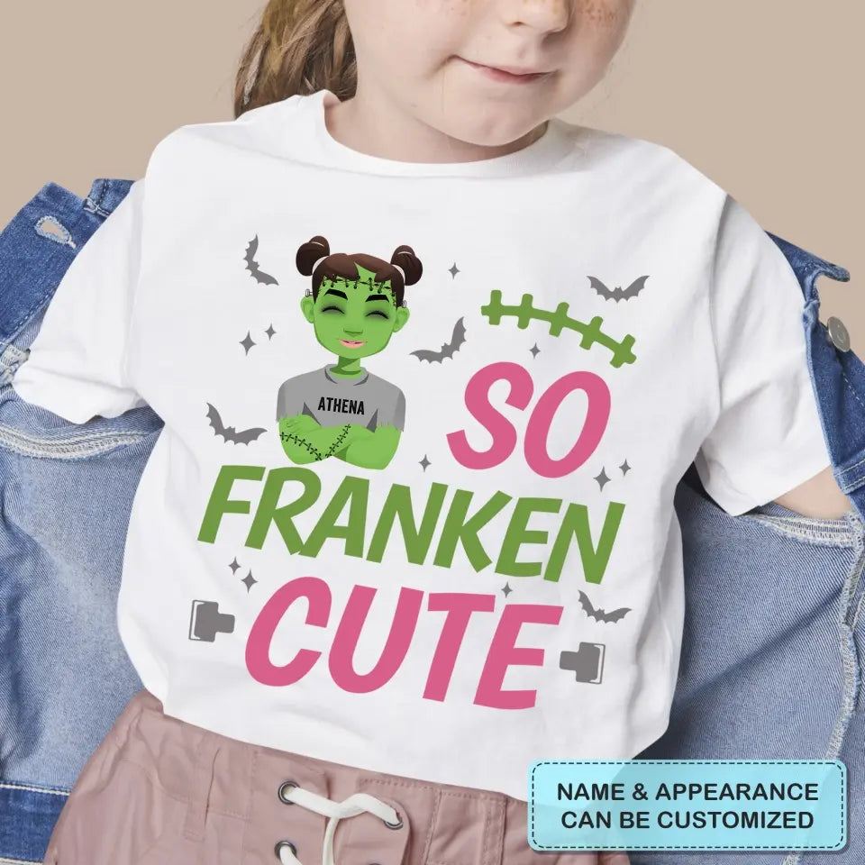 Personalized Custom T-shirt - Halloween Gift For Kid - So Franken Cute