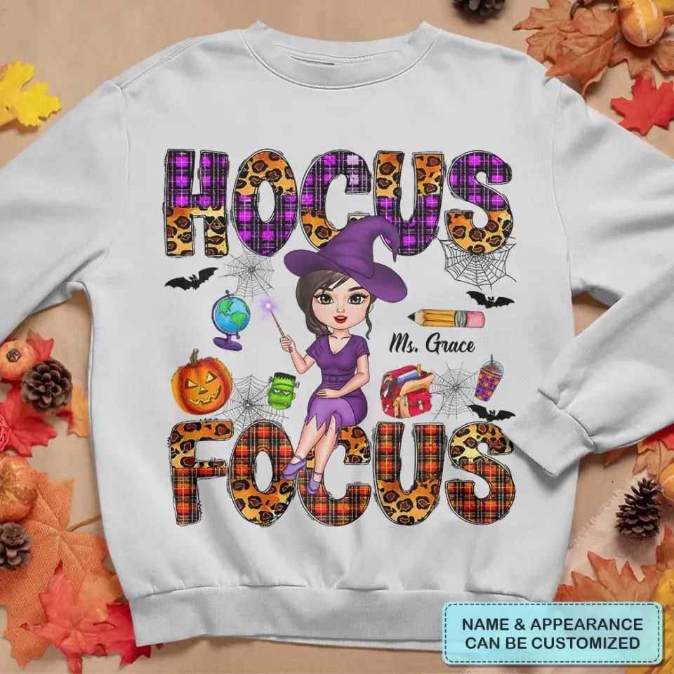 Hocus Focus - Personalized Custom T-shirt - Halloween, Appreciation Gift For Teacher
