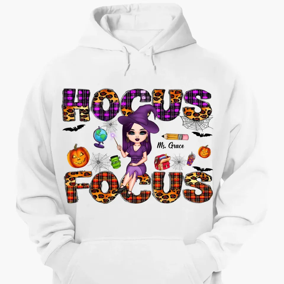 Hocus Focus - Personalized Custom T-shirt - Halloween, Appreciation Gift For Teacher