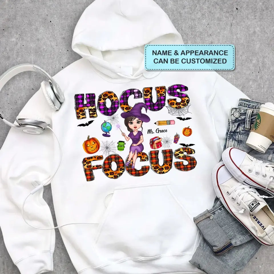 Hocus Focus - Personalized Custom T-shirt - Halloween, Appreciation Gift For Teacher