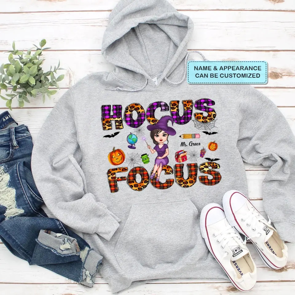 Hocus Focus - Personalized Custom T-shirt - Halloween, Appreciation Gift For Teacher