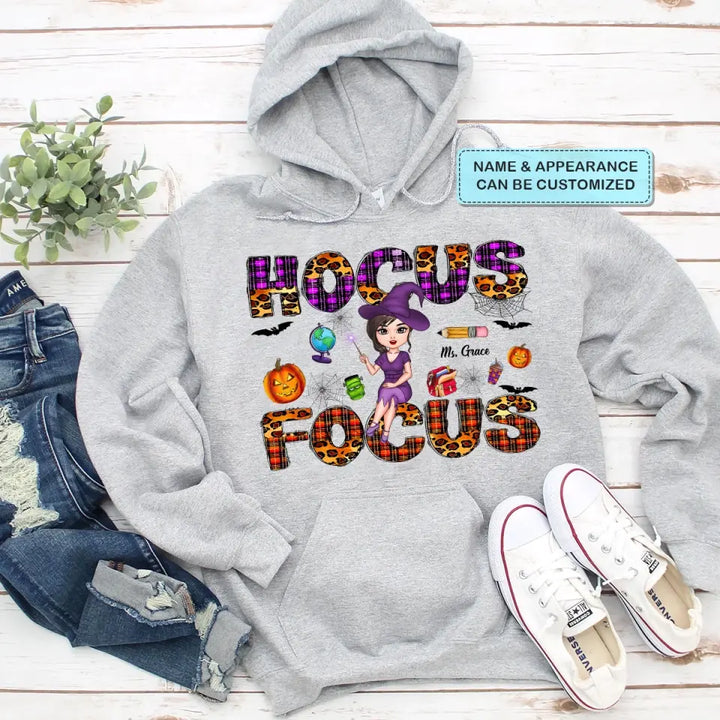 Hocus Focus - Personalized Custom T-shirt - Halloween, Appreciation Gift For Teacher