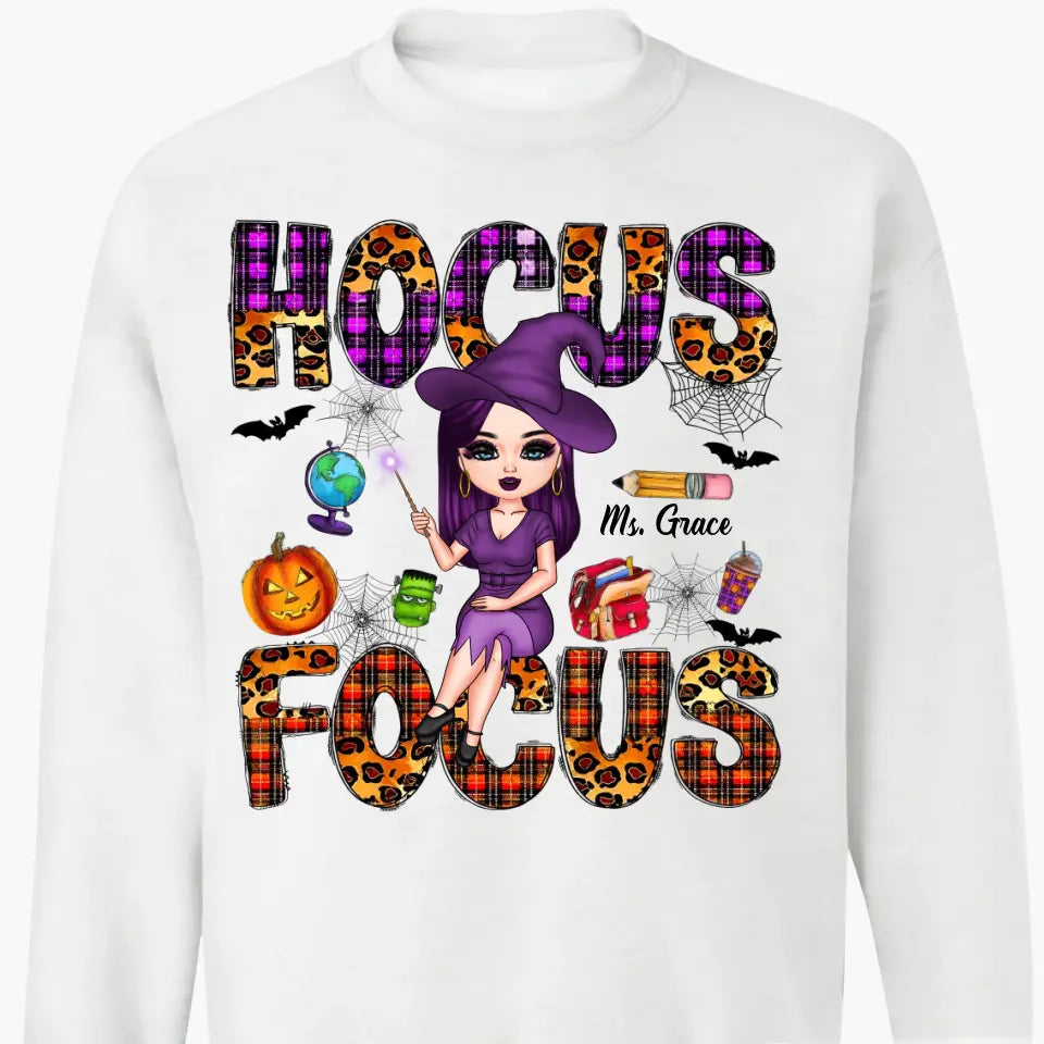 Hocus Focus - Personalized Custom T-shirt - Halloween, Appreciation Gift For Teacher