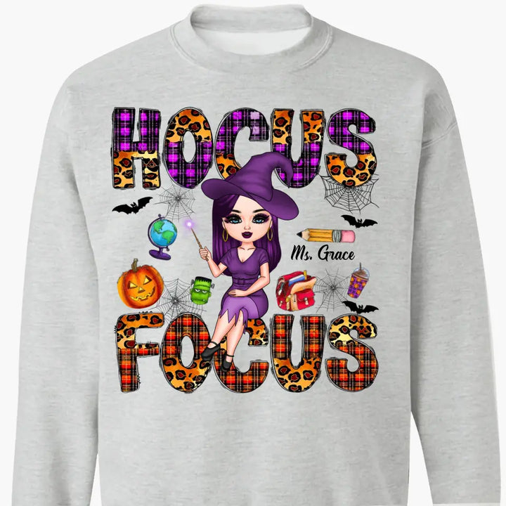 Hocus Focus - Personalized Custom T-shirt - Halloween, Appreciation Gift For Teacher