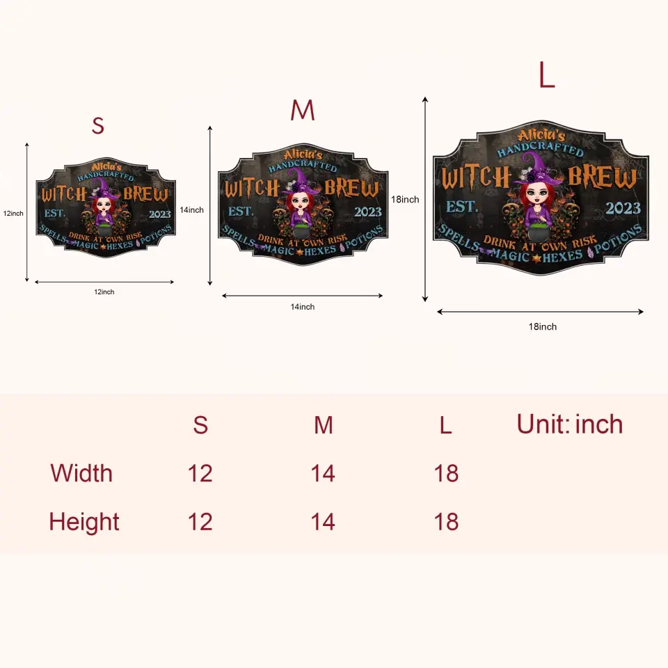 Witch Brew Drink At Your Own Risk - Personalized Custom Door Sign - Halloween Gift For Witch