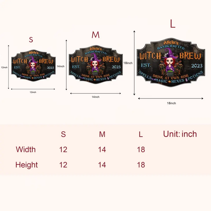 Witch Brew Drink At Your Own Risk - Personalized Custom Door Sign - Halloween Gift For Witch