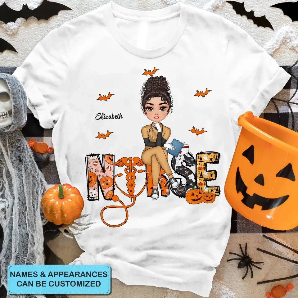 Love Nurse Life Halloween - Personalized Custom T-shirt - Nurse's Day, Appreciation Gift For Nurse
