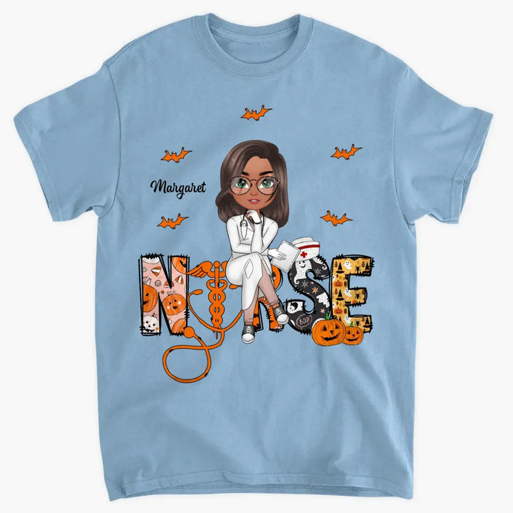 Love Nurse Life Halloween - Personalized Custom T-shirt - Nurse's Day, Appreciation Gift For Nurse