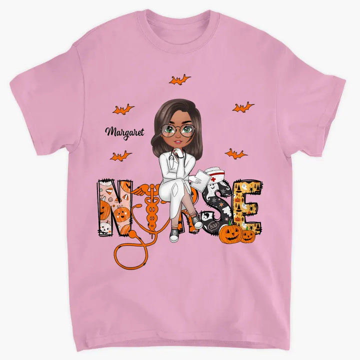 Love Nurse Life Halloween - Personalized Custom T-shirt - Nurse's Day, Appreciation Gift For Nurse