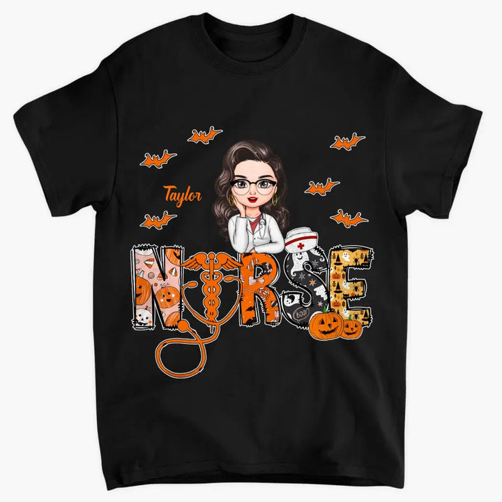 Halloween Nurse - Personalized Custom T-shirt - Nurse's Day, Halloween, Appreciation Gift For Nurse