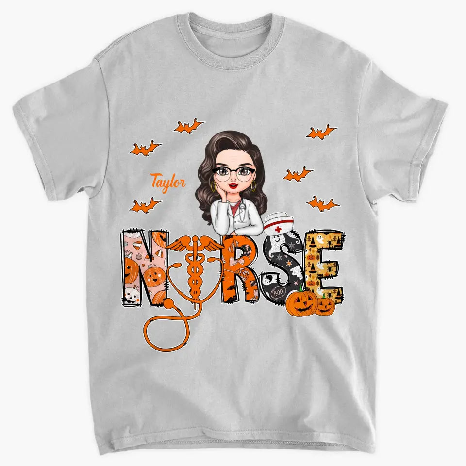 Halloween Nurse - Personalized Custom T-shirt - Nurse's Day, Halloween, Appreciation Gift For Nurse
