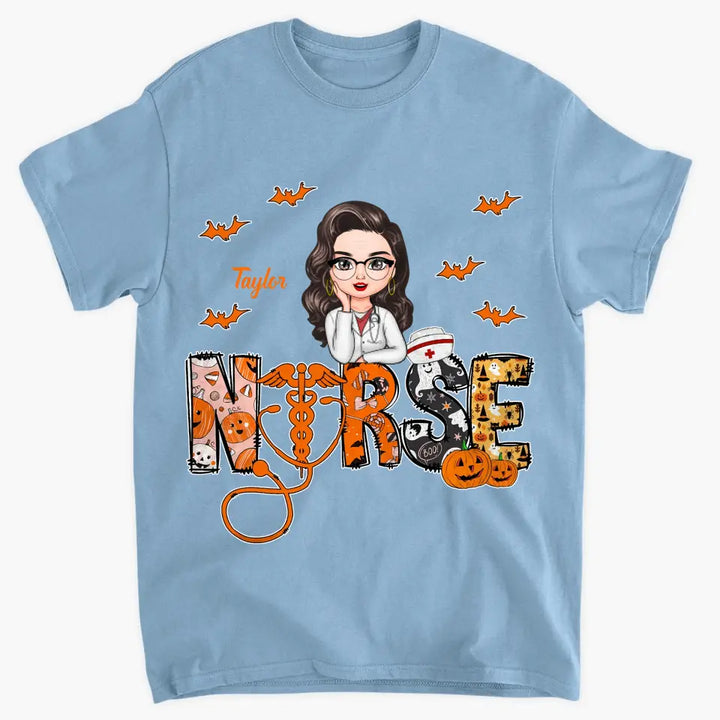 Halloween Nurse - Personalized Custom T-shirt - Nurse's Day, Halloween, Appreciation Gift For Nurse