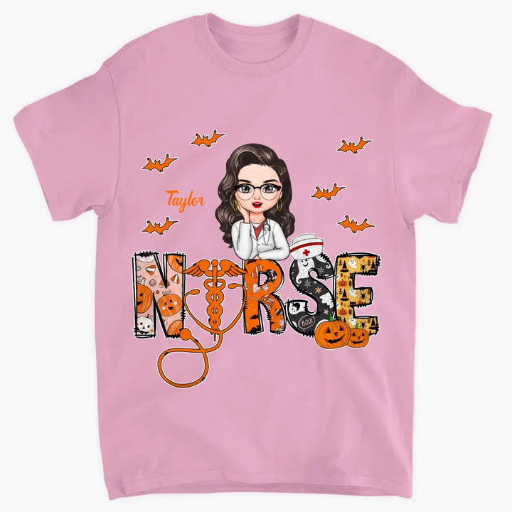 Halloween Nurse - Personalized Custom T-shirt - Nurse's Day, Halloween, Appreciation Gift For Nurse