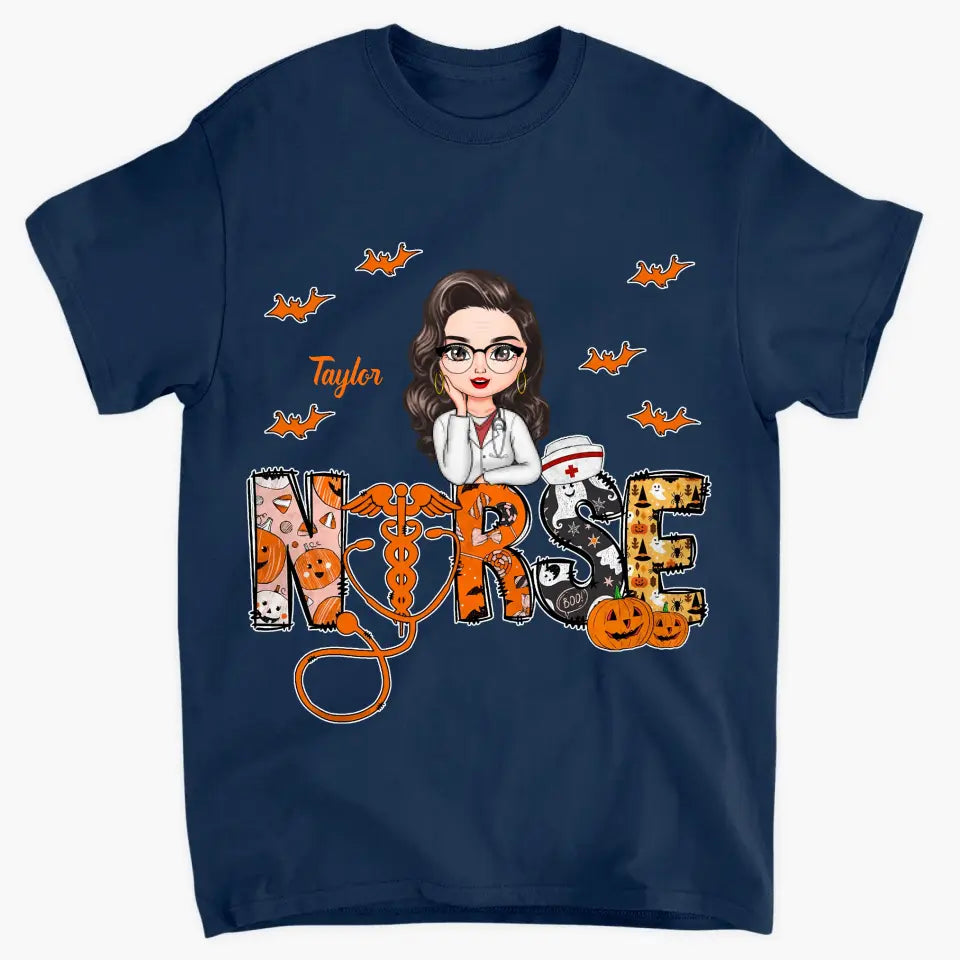 Halloween Nurse - Personalized Custom T-shirt - Nurse's Day, Halloween, Appreciation Gift For Nurse