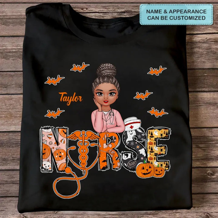 Halloween Nurse - Personalized Custom T-shirt - Nurse's Day, Halloween, Appreciation Gift For Nurse