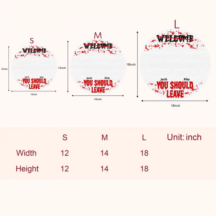 Welcome You Should Leave - Personalized Custom Halloween Welcome Sign - Gift For Mom, Dad, Family Member