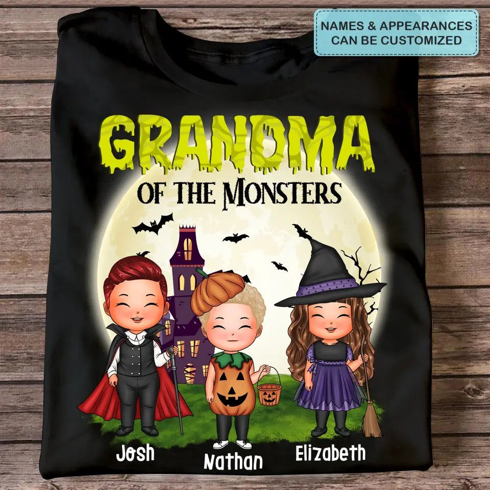Grandma Of The Monsters - Personalized Custom T-shirt - Halloween Gift For Grandma