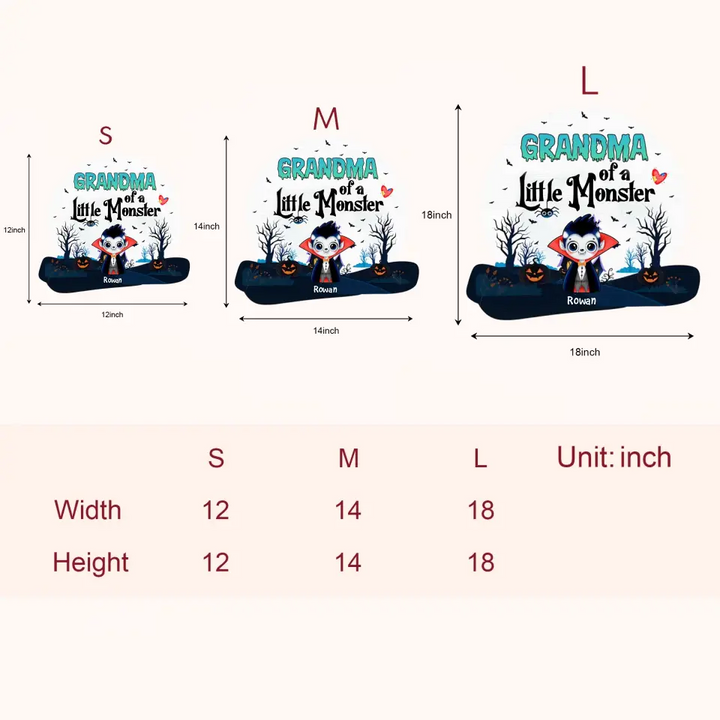 Personalized Custom Door Sign - Halloween Gift For Grandma, Mom - Grandma Of Little Monsters