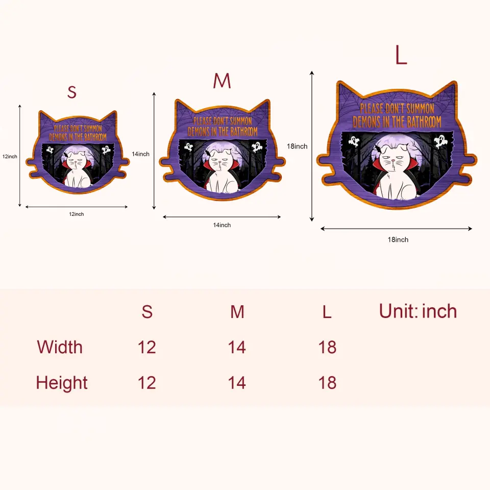 Please Don't Summon Demons In The Bathroom - Personalized Custom Door Sign - Halloween Gift For Cat Lover, Cat Dad, Cat Mom, Dog Lover, Dog Mom, Dog Dad