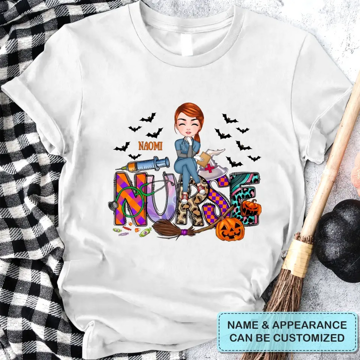 Halloween Nurse V2 - Personalized Custom T-shirt - Halloween, Nurse's Day, Appreciation Gift For Nurse
