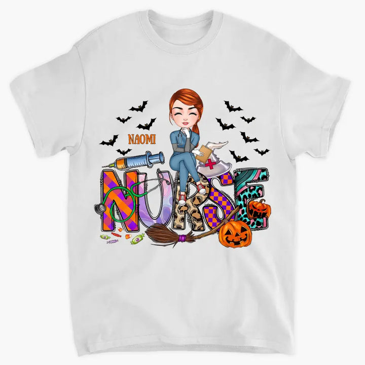 Halloween Nurse V2 - Personalized Custom T-shirt - Halloween, Nurse's Day, Appreciation Gift For Nurse