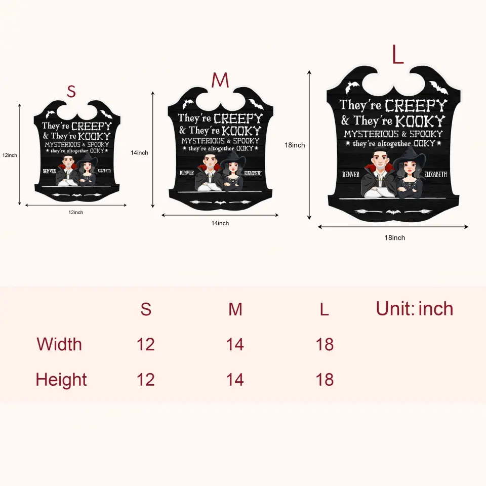 They Are Spooky And They're Kooky - Personalized Custom Door Sign - Halloween Gift For Family, Family Members