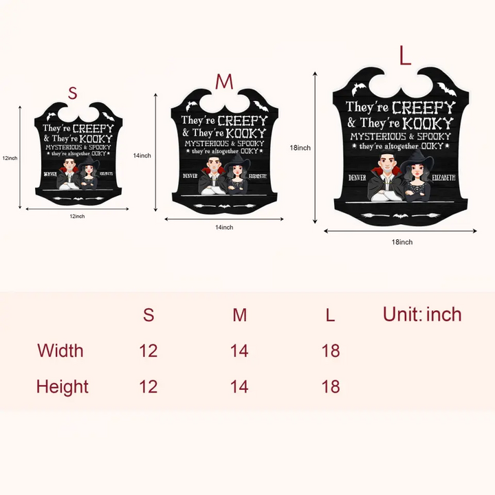 They Are Spooky And They're Kooky - Personalized Custom Door Sign - Halloween Gift For Family, Family Members