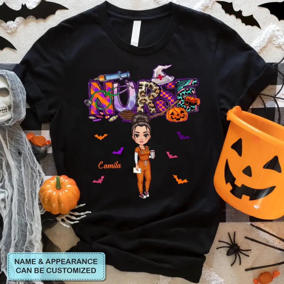 Nurse Spooky Season - Personalized Custom T-shirt - Halloween, Nurse's Day, Appreciation Gift For Nurse
