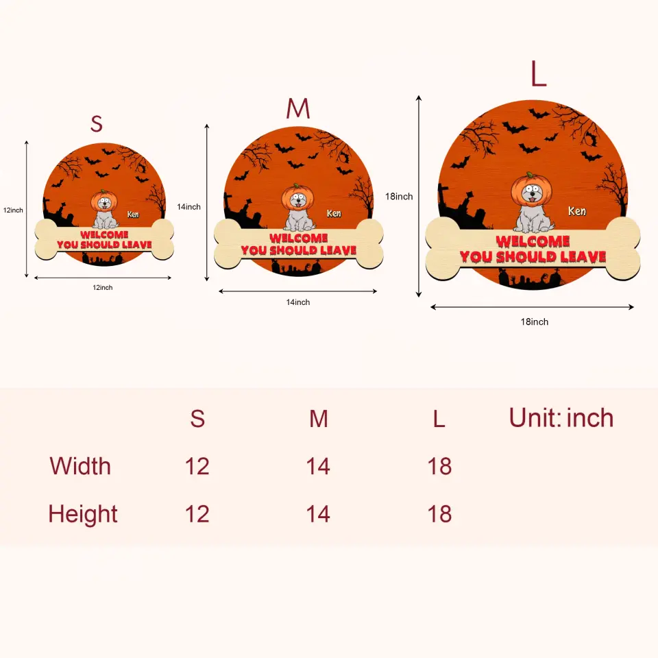 Welcome You Should Leave - Personalized Custom Door Sign - Halloween Gift For Dog Lover, Dog Mom, Dog Dad